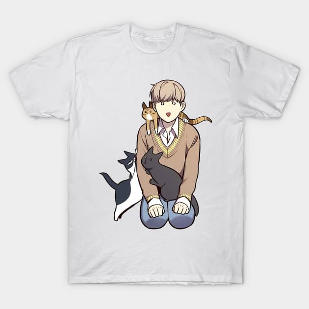 Jiwo Seo And Cats T-Shirt by VadaDutton